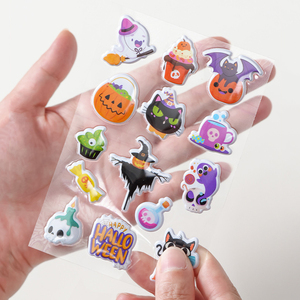 Nuevas llegadas 3D pegatinas de <span class=keywords><strong>calabaza</strong></span> hinchadas pegatinas decorativas de dibujos animados para niños para diarios de vacaciones pegatinas de Halloween - Product Image 1