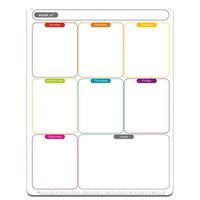 Planificateur magnétique quotidien, tableau blanc effaçable à sec double face en acrylique, autocollants personnalisables pour réfrigérateur, forme contemporaine