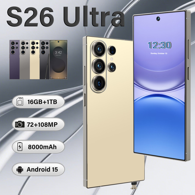 Hot Selling S26 Ultra Smart Phone 2026 Model Deca-Core Processor 6.9 Big Screen Dual SIM Dual Standby Wholesale