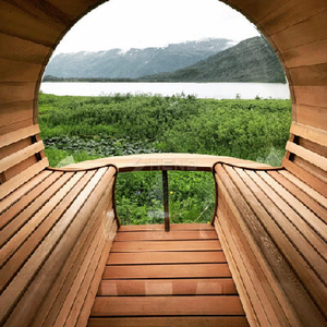 Sauna <span class=keywords><strong>de</strong></span> <span class=keywords><strong>Cedro</strong></span> Occidental con Ventana Panorámica para 6 Personas con Calentador <span class=keywords><strong>de</strong></span> Leña - Product Image 4