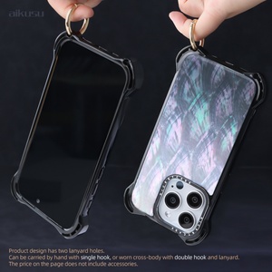 Coque de téléphone avec sangle et cordon design pour iPhone 15 Pro Max, étui antichoc pour iPhone 14 Plus, coque pour iPhone tendance - Product Image 3