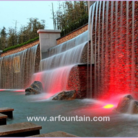 Fontaine murale d'eau personnalisée pour l'extérieur et l'intérieur avec lumières LED
