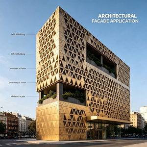 Sistema de Fachada de Muro Cortina Arquitectónico Moderno con Patrón de Diamante, Revestimiento Exterior para Edificios de Oficinas y Torres Comerciales - Product Image 1