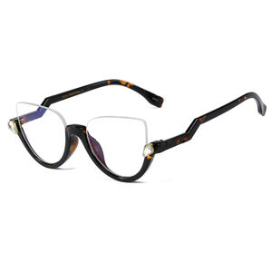 Half Frame Retro Optical Lens Fashionable Flat Lens <strong>Korean</strong> Trendy Blue Ray <strong>Glasses</strong> - Product Image 3