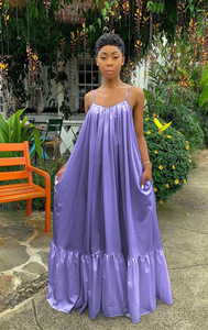 2024 nuovi abiti Slip larghi da donna S-5XL tinta unita senza maniche taglie forti stile Africa Europa abito lungo Casual - Product Image 3