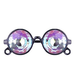 أسود نظارات كليدوسكوب 3D قوس قزح الهذيان بريزم حيود ، النظارات الشمسية المستديرة - Product Image 6