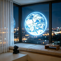 Projecteur planétaire HD, lampe LED de projection Lune et Terre, lumière d'ambiance télécommandée pour chambre, fête, photographie et fond de scène