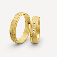 Bagues d'Alliance et de Fiançailles Personnalisées en Or Pur 10K 14K 18K avec Diamant, Ensembles Assortis pour Couples, Hommes et Femmes