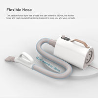 Sèche-cheveux pour animaux de compagnie en plastique ABS rechargeable avec contrôle de vitesse progressif, 2 réglages de chaleur, 4 embouts, pour chats et chiens, utilisation en salle de bain