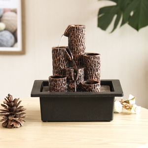 น้ำพุตั้งโต๊ะงานฝีมือชุนซาน ทำจากเรซิ่น พร้อมไฟส่องหลัง ตกแต่งสำนักงานตามหลักฮวงจุ้ย รูปทรงสี่เหลี่ยมผืนผ้า ใช้ไฟฟ้า - Product Image 3