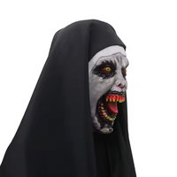 DAMAI Hallowmas Latex Nonne Horreur Masque Halloween Party Masque Cosplay Latex Demon Nun Masque