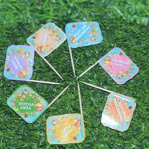 Stuzzicadenti Personalizzati con Bandierina per Cocktail con Logo Design per Decorazione Bastoncini in <span class=keywords><strong>Legno</strong></span> o Bambù 25mm*35mm o Misura Personalizzata 5000pz - Product Image 2