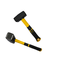Marteau de maçon en acier au carbone avec poignée TPR, poignée en caoutchouc jaune pour travaux de construction et industriels, OEM personnalisé