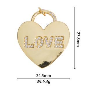 Heart Pendant Necklace With Diamond <b>Cross</b> Clavicle <b>Chain</b> Stackable Style Individualistic Trend Jewelry Findings Yiwu Origin - Product Image 3