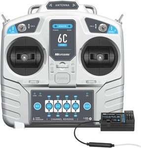 ไมโครโซน MC6C มินิ 2.4GHz 6CH ชุดเครื่องส่งและรับสัญญาณวิทยุ RC โหมด 1 สำหรับเครื่องบินบังคับวิทยุ โดรน มัลติโรเตอร์ เฮลิคอปเตอร์ รถบังคับวิทยุ รุ่น B - Product Image 1