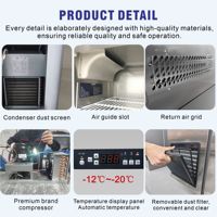 Refrigerador de Mesa con Certificación CE y CB, Refrigerador Comercial de Doble Puerta, Sin Escarcha, Refrigeración Rápida, Acero Inoxidable, en Venta