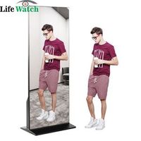 Espejo Inteligente Mágico de 43 Pulgadas con Pantalla Táctil Android, Espejo Digital Publicitario con Base Metálica para Gimnasio