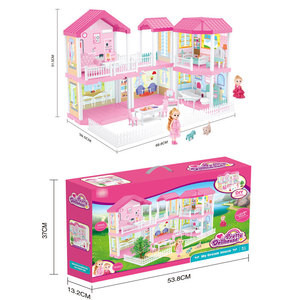 Đồ Chơi Giáo Dục Trung Bình Phổ Biến Diy Nhà Búp Bê Màu Hồng Với Nhiều Mô Phỏng Đồ Chơi Khối Xây Dựng Đồ Nội Thất Cho Trẻ Em - Product Image 5