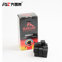 Charbon à chicha commercial en cubes de coque de noix de coco pure, fabriqué à la machine, faible teneur en cendres, longue durée, pour lounge
