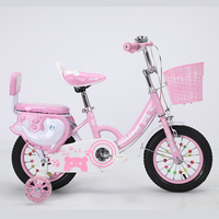 Vélo pour filles et enfants de 12/14/16/18 pouces, directement de l'usine, cadre en acier à haute teneur en carbone, avec roues d'apprentissage à vitesse unique et panier en plastique