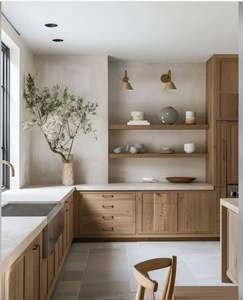 Estética de Cocina Estilo Madera Cruda: Texturas Wabi-Sabi, Diseños Curvos, la Cocina se Siente como un Retiro de Curación Natural - Product Image 4