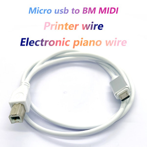 Câble d'imprimante 2-en-1 USB Micro vers USB Type-C pour piano électrique, clavier <span class=keywords><strong>MIDI</strong></span>, scanner, instrument électronique BM, longueurs 1m, 1.5m, 2m - Product Image 3
