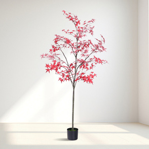 Haut de gamme luxe intérieur salon décoration bionique fleur Art Simulation plante verte érable rouge plantes artificielles verdure - Product Image 4