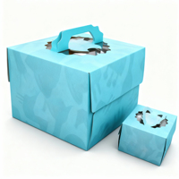 Boîte à gâteaux en papier écologique de qualité alimentaire avec poignée rose pour gâteaux, bonbons, cupcakes, pâtisseries, boulangerie, emballage de gâteaux