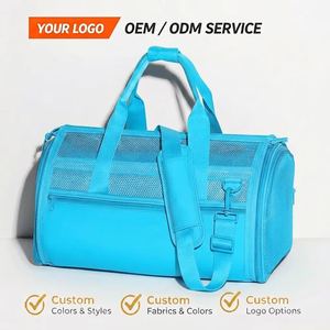 Bolso de malla Oxford con correa acolchada para senderismo, viajes, camping, transporte portátil para perros pequeños, gatos y mascotas. - Product Image 1