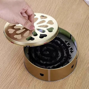 Ev açık taşınabilir yanmaz paslanmaz çelik tütsü tutucu spiralli sivrisinek kovucu kutu - Product Image 6