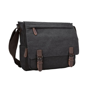 Canvas Crossbody Bag Large <b>Medium</b> Khaki Wear Resistant Business Laptop Bag For Leisure Travel - Product Image 4