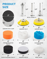 Kit de polissage pour perceuse 253 pièces, disques abrasifs humides et secs de 2 pouces, grains 80-10000, auto-agrippants, pour outil rotatif, restauration de phares, métal et bois