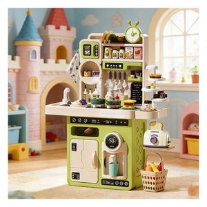 Kids Cooking Toy Kitchen Workshop Simulation Stove Sink Pantry <b>Shelf</b> Creative Role Imagination Educational Home Playtime - Product Image 5