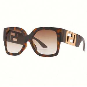 Lunettes de soleil œil de chat surdimensionnées de luxe vintage avec logo personnalisé, dégradé, UV400, carrées, pour femmes - Product Image 3