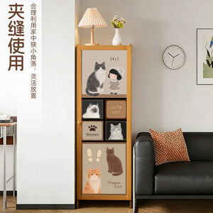 Armario de almacenamiento con ruedas y estanterías multinivel, mueble de almacenamiento y exhibición sencillo para sala de estar y dormitorio, con - Product Image 2