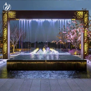 Personalizado al aire libre Cnc Digital gráfico agua escritura cortina <span class=keywords><strong>piscina</strong></span> cascada agua pantalla láser película fuente con luz Led - Product Image 2