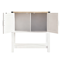 Table console moderne en bois blanc avec 2 casiers - Rangement multifonctionnel Facile à nettoyer Meubles de salon pour la maison et l'hôtel
