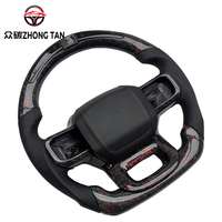 Volant sport en cuir et fibre de carbone forgée à LED, 3 branches, 40 mm, compatible avec les pick-up Pathfinder Ranger Raptor, livraison directe