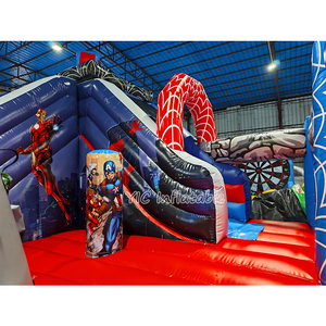 Château gonflable professionnel Spider-Man, combo <span class=keywords><strong>super</strong></span>-<span class=keywords><strong>héros</strong></span> avec toboggan, grands <span class=keywords><strong>jeux</strong></span> pour parc - Product Image 4