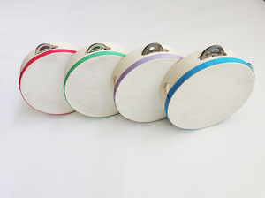 Wholesale Colorful Single-Row Wooden Tambourine Orff Percussion Instrument Musical <b>Hand</b> <b>Drum</b> Musical Toy for Kids Playing - Product Image 4
