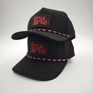 Exceptional Five Panel Solid <b>Waterproof</b> Golf <b>Hat</b> Custom Silicone Emblem Low MOQ OEM Laser Perforated Breathable Running Cap Wear - Product Image 2