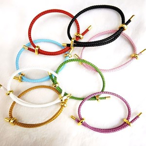 Bán Buôn Hợp Thời Trang Đồ Trang Sức Vòng Đeo Tay 18K Mạ Vàng Clasp Có Thể Điều Chỉnh Đa Màu Sắc Dây Thép <span class=keywords><strong>Rope</strong></span> Vòng Đeo Tay - Product Image 3
