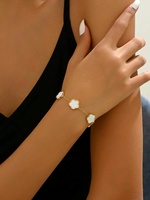 18K verguld roestvrijstalen pentagram bloemenarmband voor dames Valentijnsdag