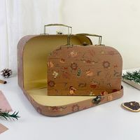 Boîte de rangement en carton personnalisée avec poignée antique et miroir, doublure en éponge pour jouets, chaussettes, cosmétiques - Conception sur mesure