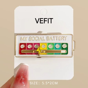 Badge Social Personnalisable Changeant d'Humeur - Épingle de Revers Réutilisable pour Couples, Accessoire de Mode pour Hommes et Femmes, Épingle Mobile - Product Image 3