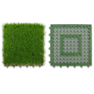 Décoration d'intérieur, tapis de gazon <span class=keywords><strong>synthétique</strong></span> en plastique, gazon artificiel avec base en ABS, tuile de gazon de 30x30 cm pour une utilisation en intérieur et en extérieur - Product Image 2