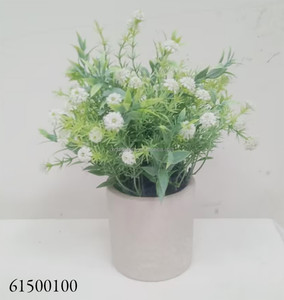 Petit Bonsaï Artificiel, Herbe Artificielle, Romarin, Ruscus, Gypsophile <span class=keywords><strong>en</strong></span> PE, Plantes <span class=keywords><strong>en</strong></span> <span class=keywords><strong>Pot</strong></span> <span class=keywords><strong>Rose</strong></span> Écologiques 22cm, Centre <span class=keywords><strong>de</strong></span> Table pour la Maison - Product Image 5