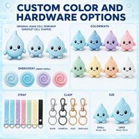 Jouet en peluche personnalisé OEM ODM, animal en peluche, mascotte, porte-clés Aqua Cell Dewdrop, cadeau d'entreprise, promotion du logo pour les produits de beauté et de soins de la peau