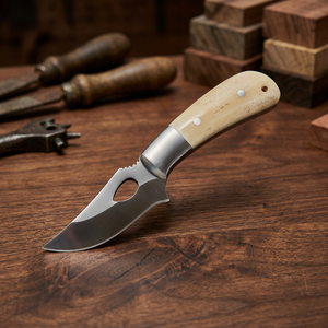 Premium Lightweight Stainless Steel Straight Edge Pocket Skinner <b>Knife</b> for Camping & Fishing High Quality <b>Bone</b> Bolster <b>Handle</b> - Product Image 4