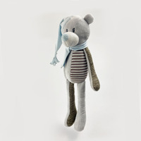 Ours en peluche bleu long personnalisé avec chapeau et écharpe pour cadeaux
